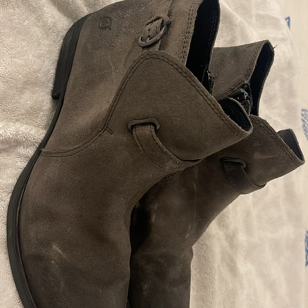 Born short leather boots  brown/grey. Used once 11m